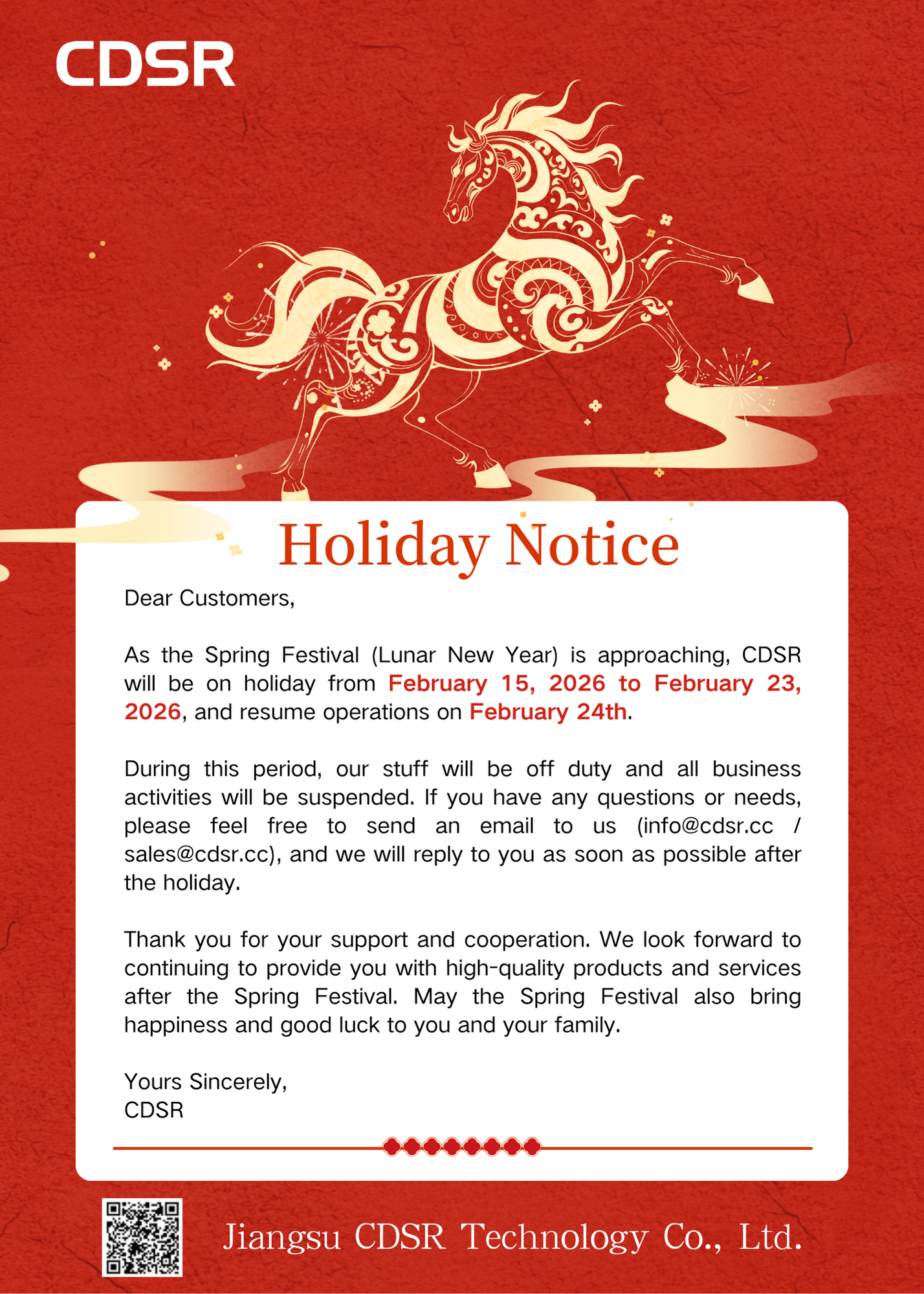 26Holiday Notice